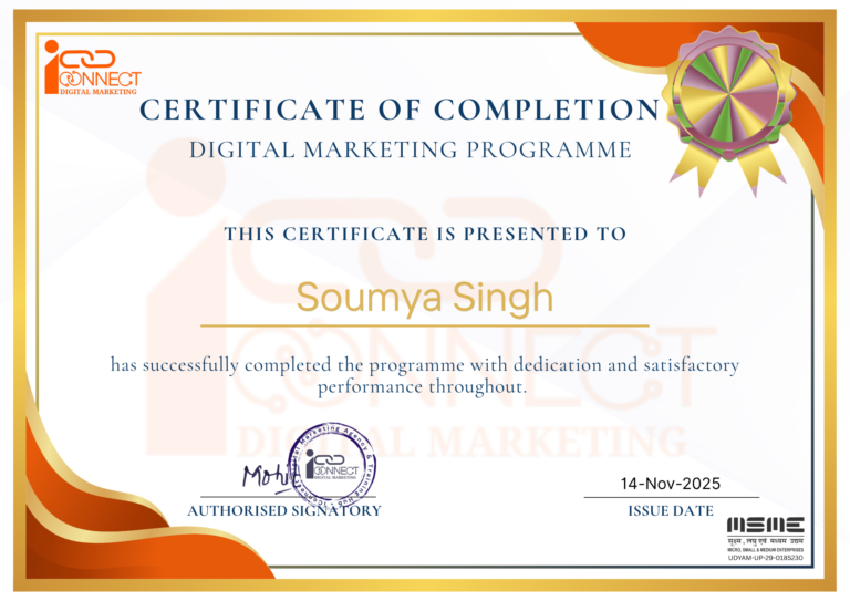 Digital-Marketing-Course-Certificate-by-iconnectdm-Soumya